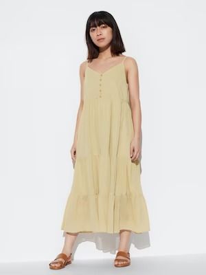 white christmas dresses Crinkle Cotton Slip Dress-Grey 3XL / HA828 main image 0