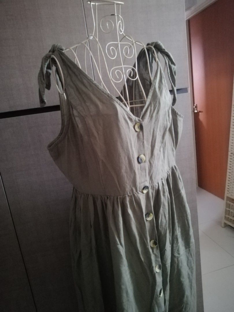 Boho vibe cotton maxi pinafore dress Women s Fashion Dresses Sets Dresses on Carousell