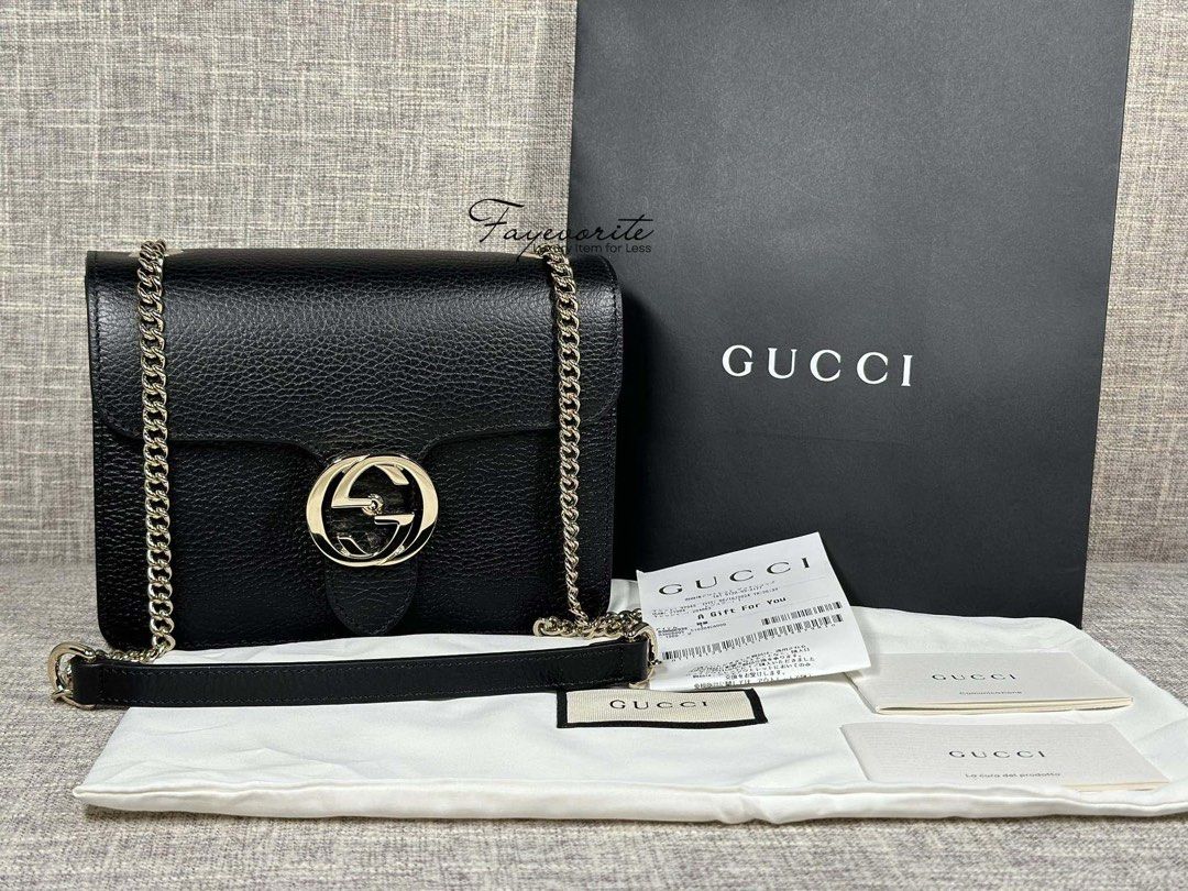 Gucci interlocking bag black on sale
