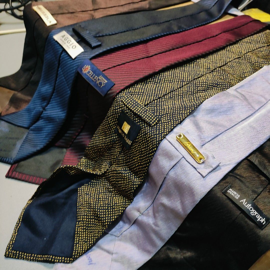 Branded neck ties from hongkong (Category: Ties) located in Manila. Submitted by imperialfeline (Listing ID 1313415712, Image 1). Description: marks&spencer brioni franco bassi arrow excellency aggio made in italy orrera.