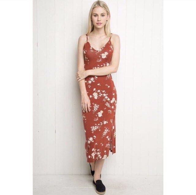 Brandy melville red floral dress clearance