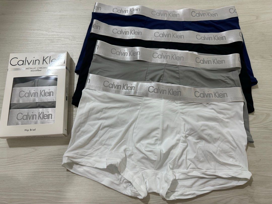 Calvin Klein Metallic Chrome Microfiber Boxer Briefs Underwear
