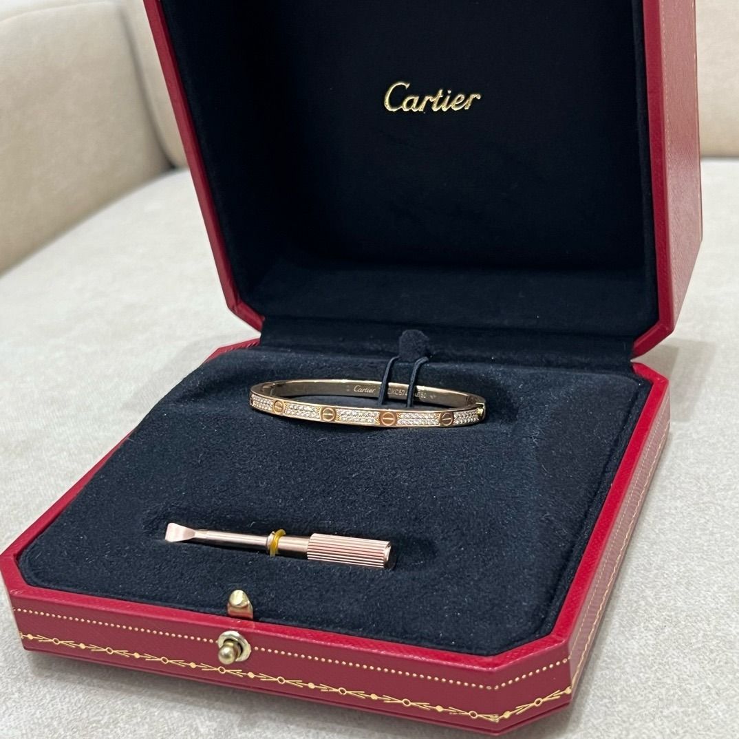 Cartier Love Series Narrow Full Diamond Bracelet