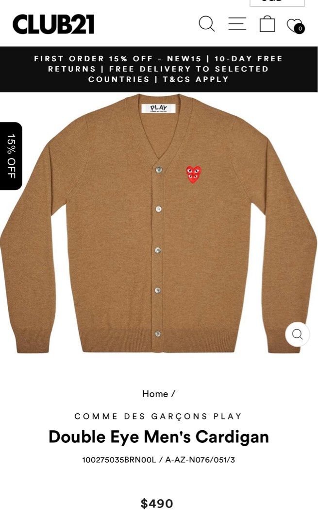 Cdg cardigan price store