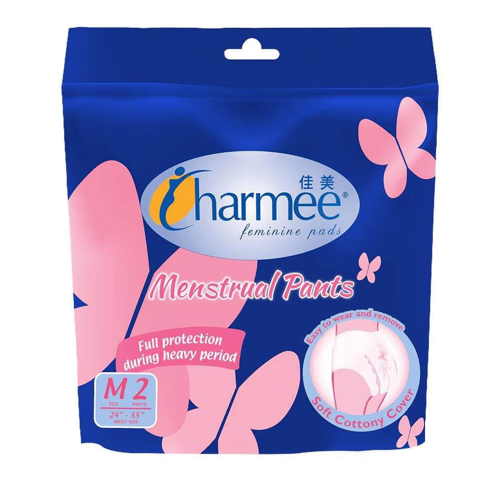 CHARMEE Feminine Pads Menstrual Pants M2 (Medium -2 pcs) (Category: Sanitary Hygiene) located in Manila. Submitted by kumimissy (Listing ID 1313241107, Image 2). Description: CHARMEE Feminine Pads Menstrual Pants M2 (2-pcs medium size) Heaven-sent for very heavy period . Can be use while traveling without the worry of getting stain. *4 packs available and 2 pieces unpacked. P 60.00 per pack (Please bear with me, if in case i cannot reply immediat