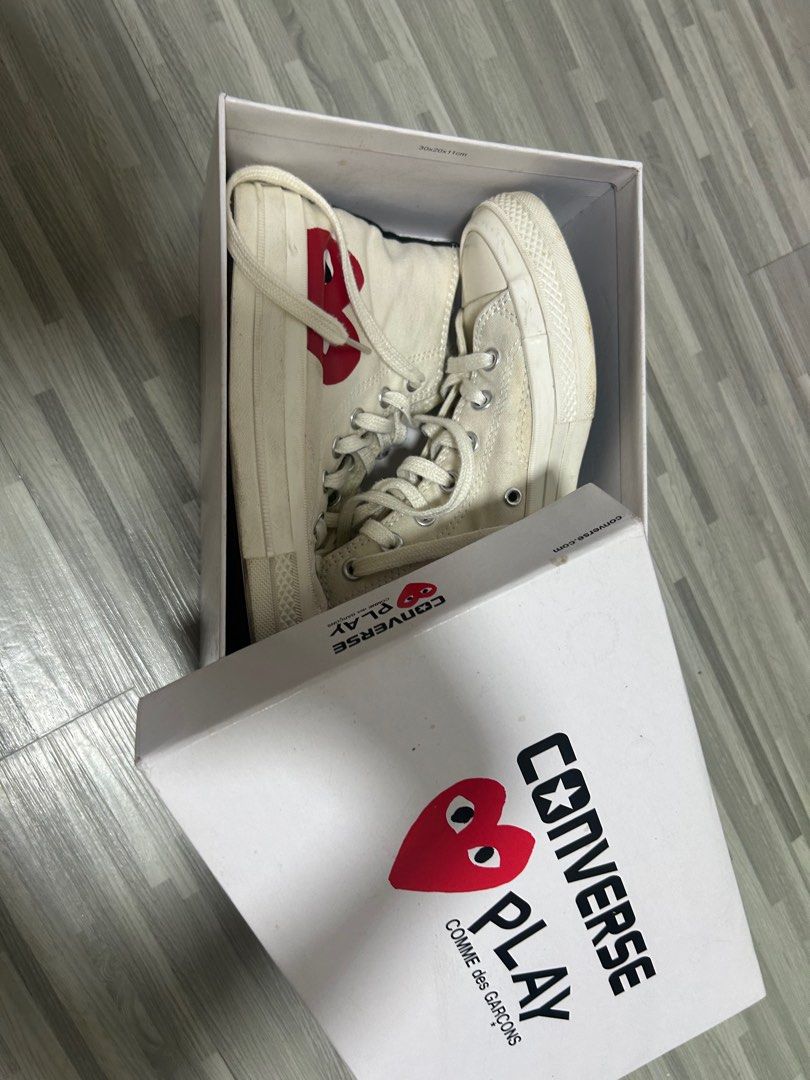 Converse Comme des Garcons white Men s Fashion Footwear Sneakers on Carousell