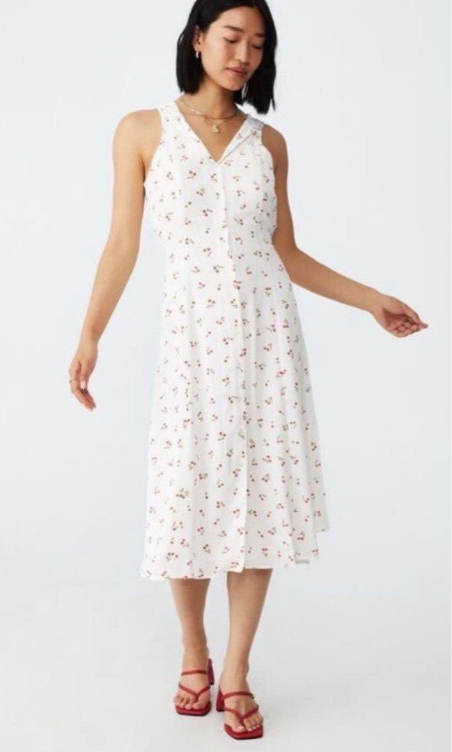 white christmas dresses Cotton Resort Tank Dress in Cherry main image 1