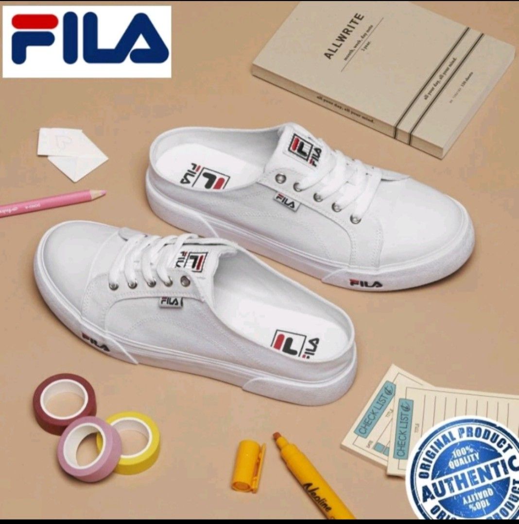 Fila unisex new como mule white sneakers Brand new Ready stock Women s Fashion Footwear Sneakers on Carousell
