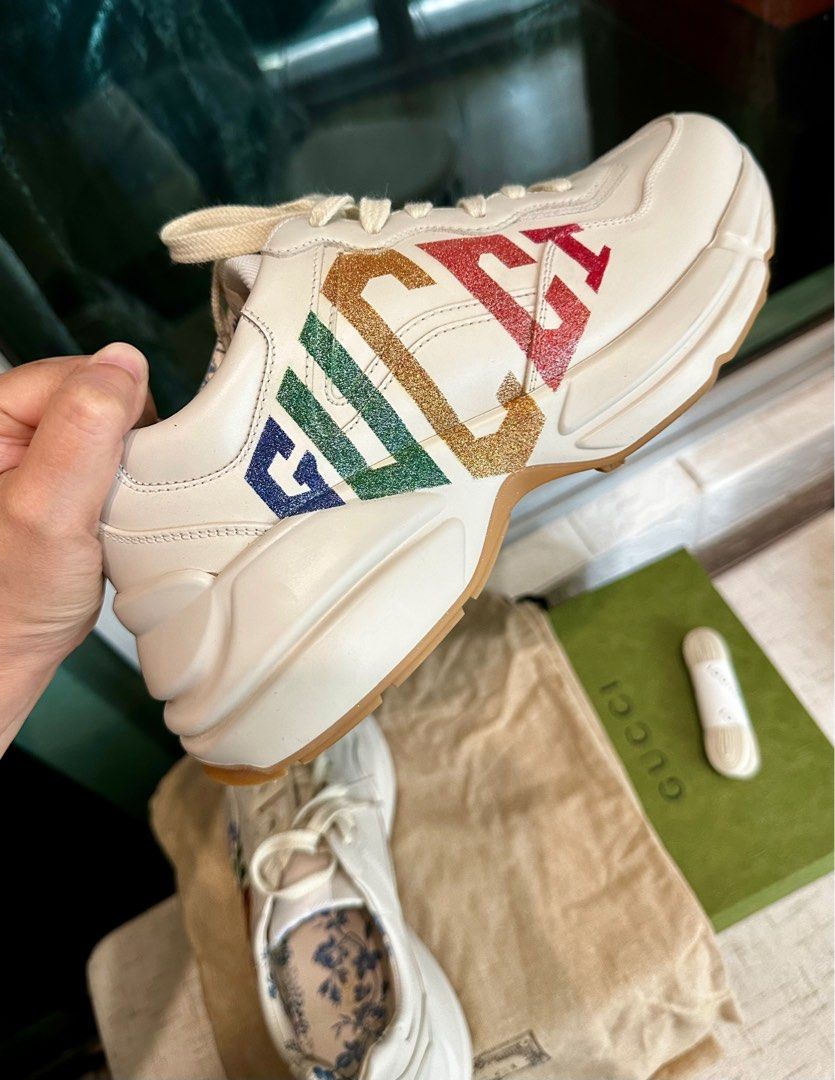 Gucci Rhyton Glitter Trainer Size 38 Luxury Sneakers Footwear on Carousell