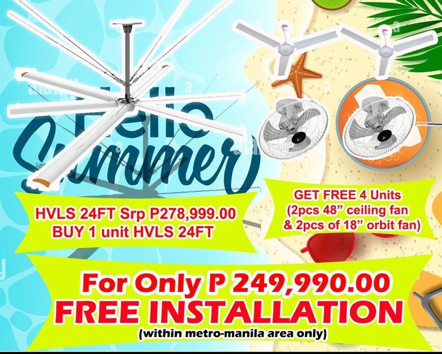 HVLS POWER CEILING FAN/FREE INSTALLATION WITH LOTS OF FREEBIES, TV ...