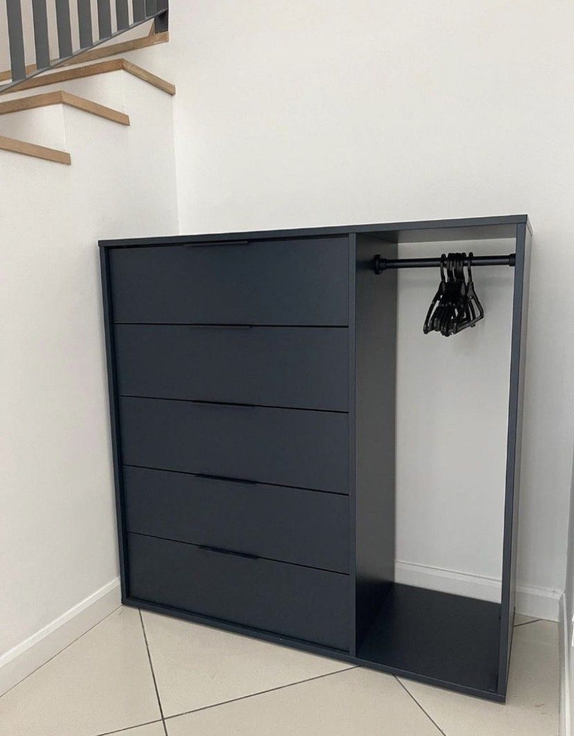 Nordmela chest of drawers with clothes rail clearance