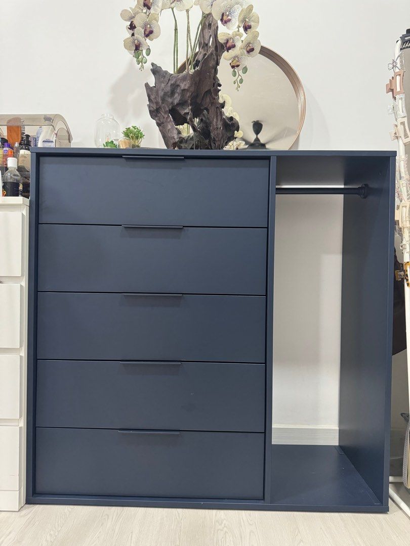 Nordmela chest of drawers with clothes rail hotsell