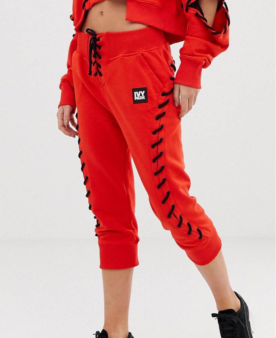 Ivy park red joggers 2025