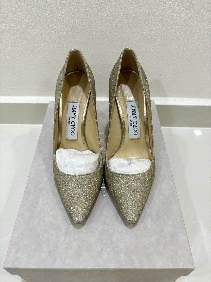 Jimmy Choo Romy 100 Ice Platinum size 34 ), Luxury, Sneakers