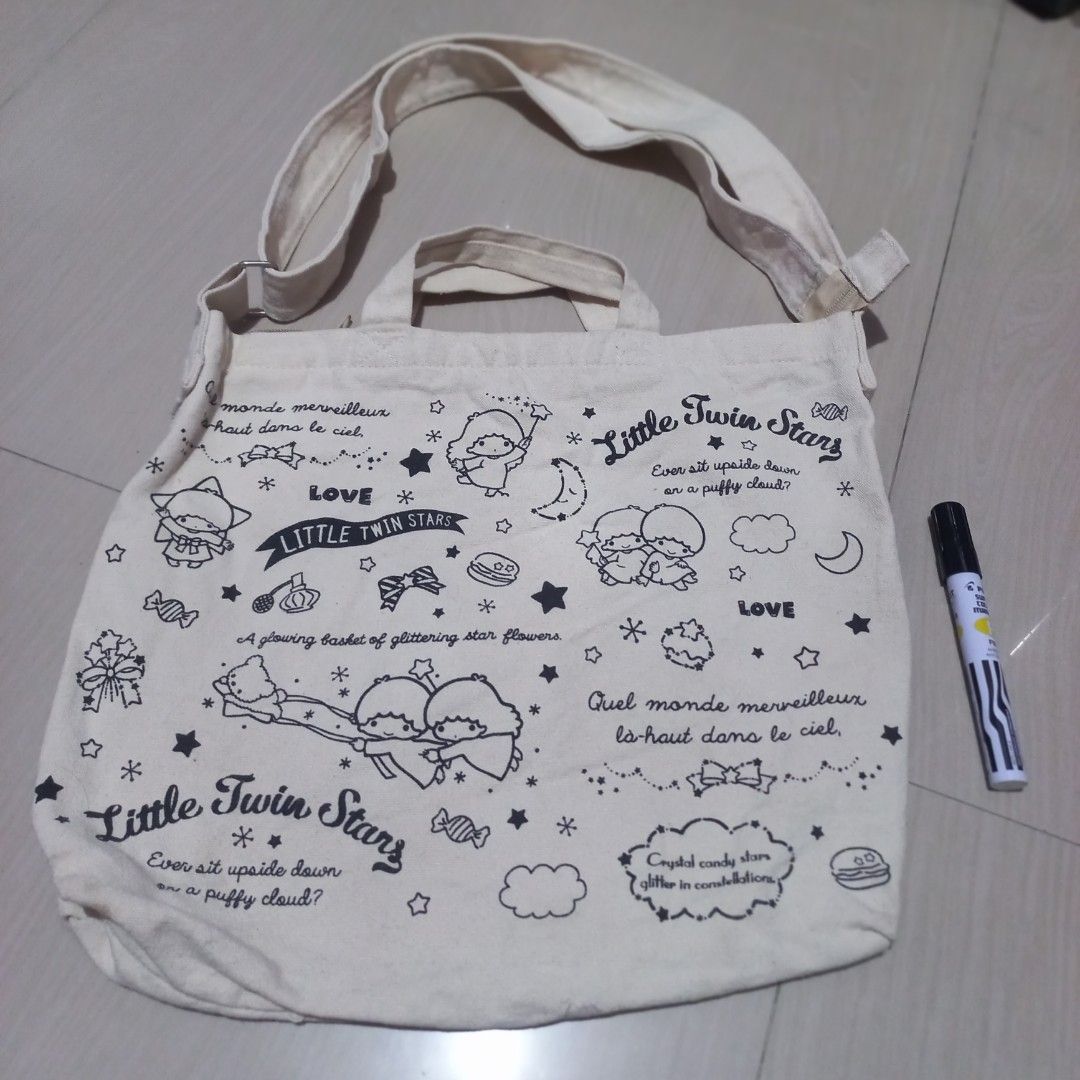 Little Twin Stars (Category: Tote Bags) located in General Trias. Submitted by rajs_24 (Listing ID 1313298161, Image 1). Description: Preloved original Sanrio LTS two way bag.. MOP: Gcash Courier: LBC pick up branch.