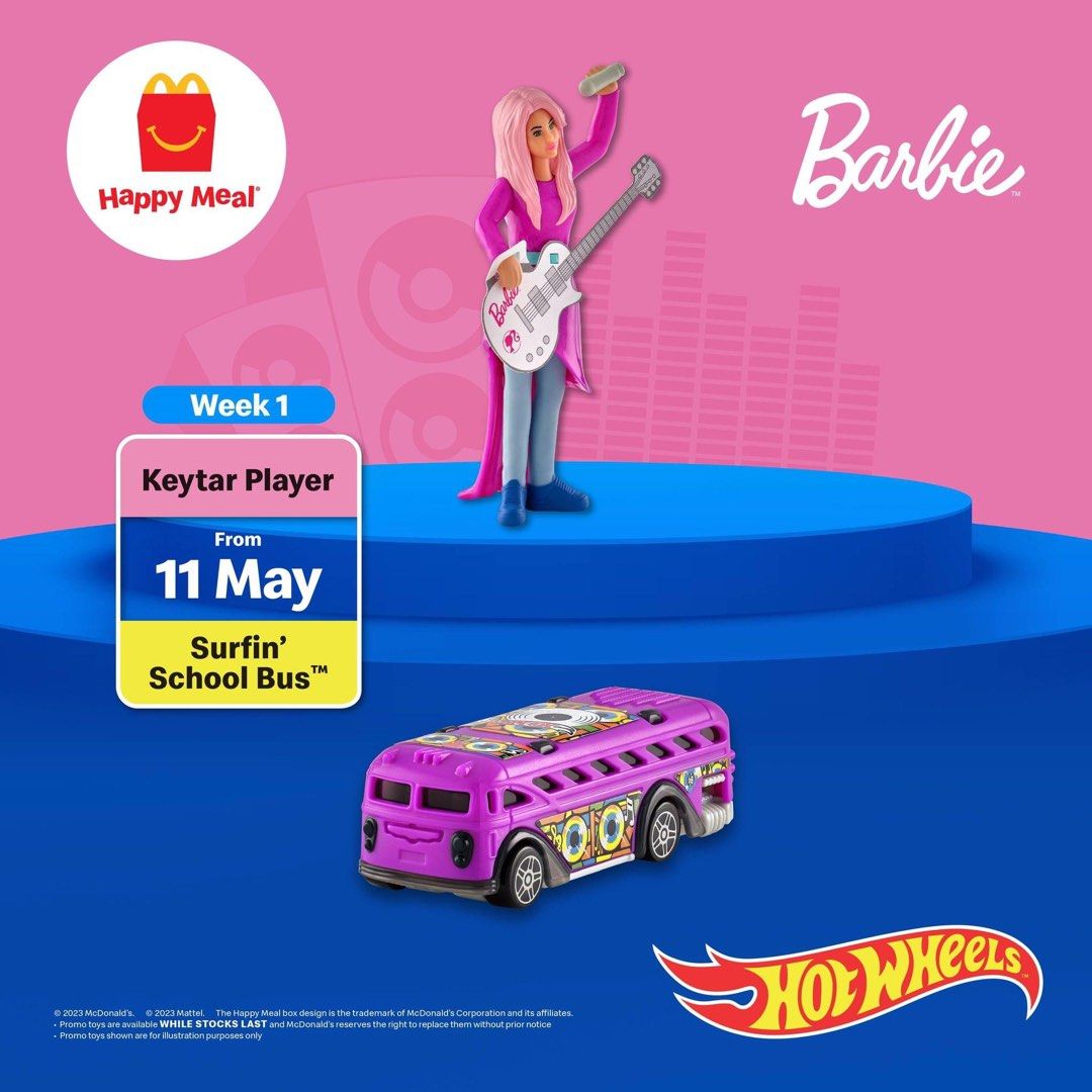 McDonald s Happy Meal Barbie and Hot Wheels Toys DRUMMER May 2023 Hobbies Toys Toys Games on Carousell