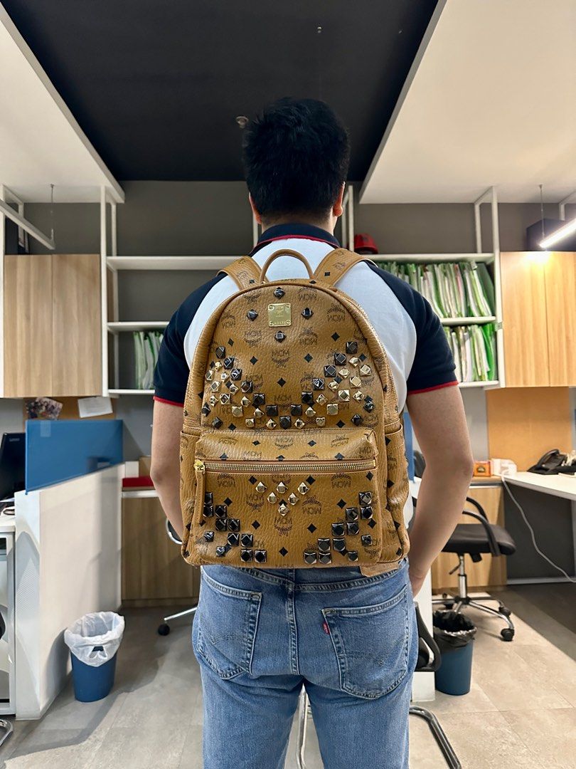 Mcm denim backpack new arrivals