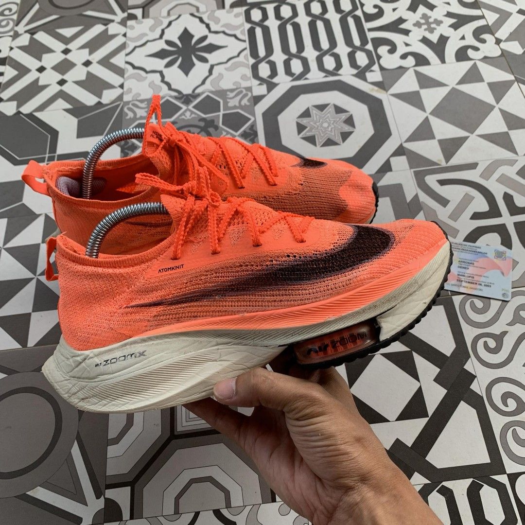 Nike AlphaFly Next% (Category: Sneakers) located in Santo Tomas. Submitted by denev17 (Listing ID 1313313714, Image 2). Description: NIKE ALPHA FLY SIZE 8.5US 42EUR HAS MINOR DRAGS ONLY KINDLY CHECK PICTURE GOOD FOR EVERYDAY TRAINING/PANG HARABAS AUTHENTIC 1500.