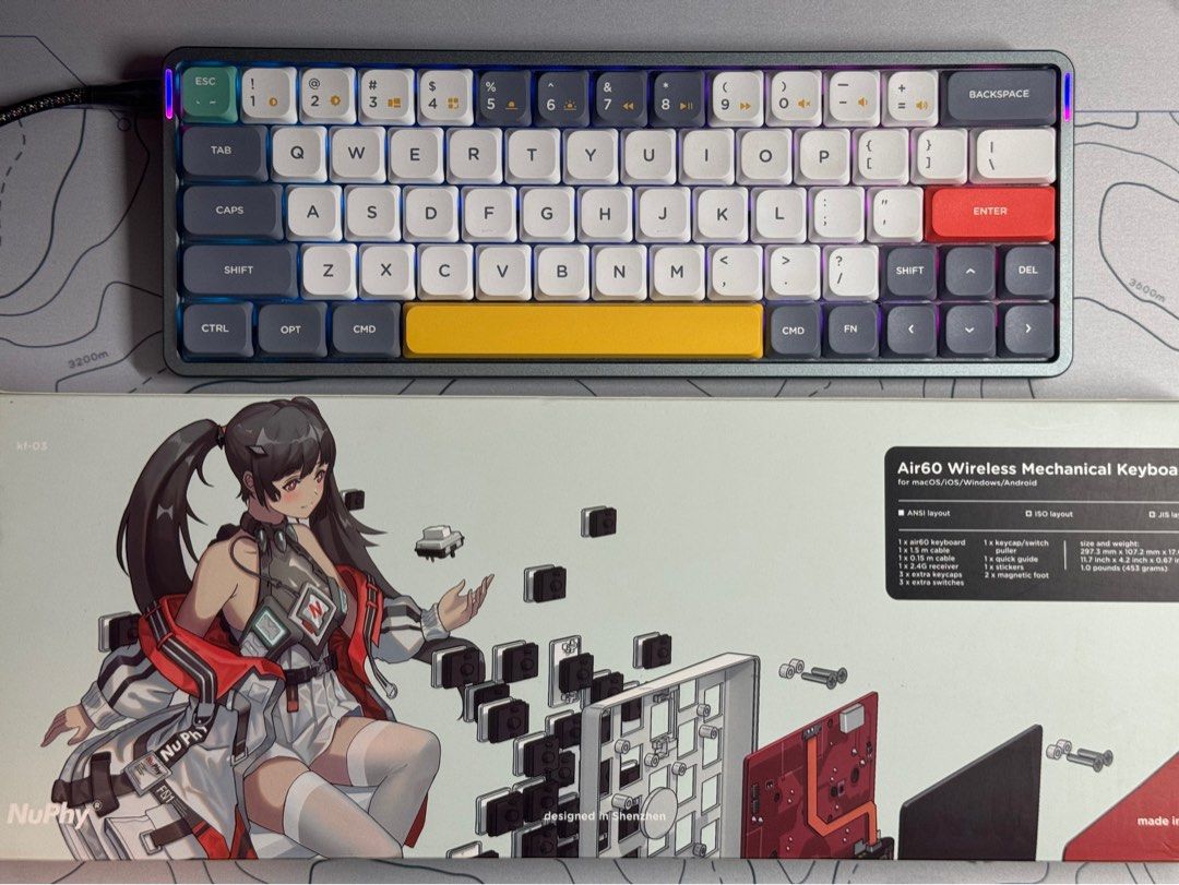 Nuphy Air60 (V1) Wireless Mechanical Keyboard - Brown Switches 