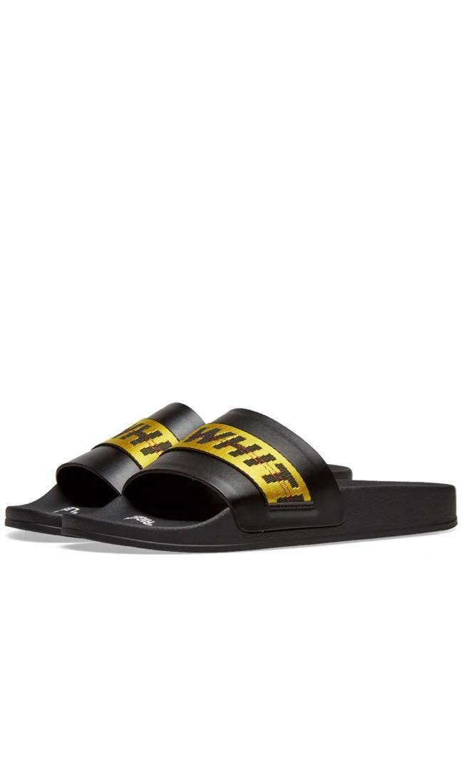 Off white slides black and yellow hotsell