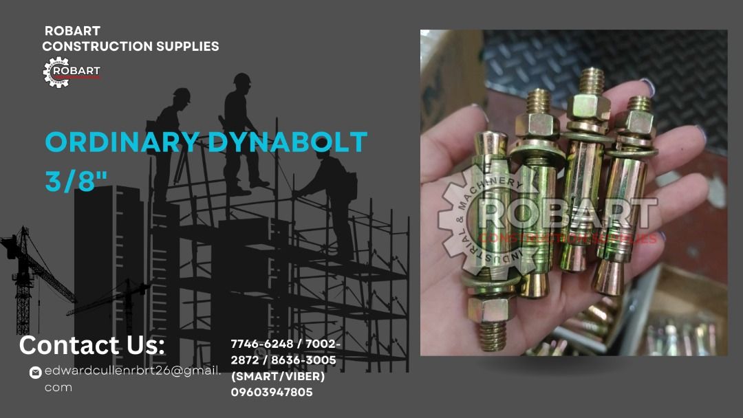 ORDINARY DYNA BOLT 3/8'', Commercial & Industrial, Construction ...