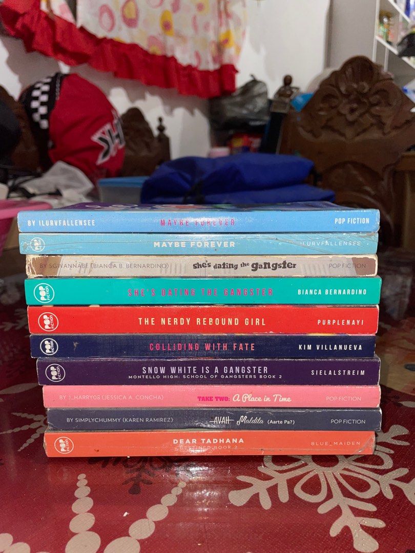 Pop Fiction Books (100 pesos each) (Category: Storybooks) located in Marikina City. Submitted by urpradabae (Listing ID 1313403167, Image 1). Description: 100 pesos each! DM if you’re looking for other pop fiction/psicom books, i might have it 😅 • Maybe Forever - SOLD • Maybe Forever (2nd cover) - sealed - SOLD • She’s Dating The Gangster - SOLD • The Nerdy Rebound Girl • Colliding With Fate - SOLD • Snow White is a Gangster - SOLD • Take Two: A