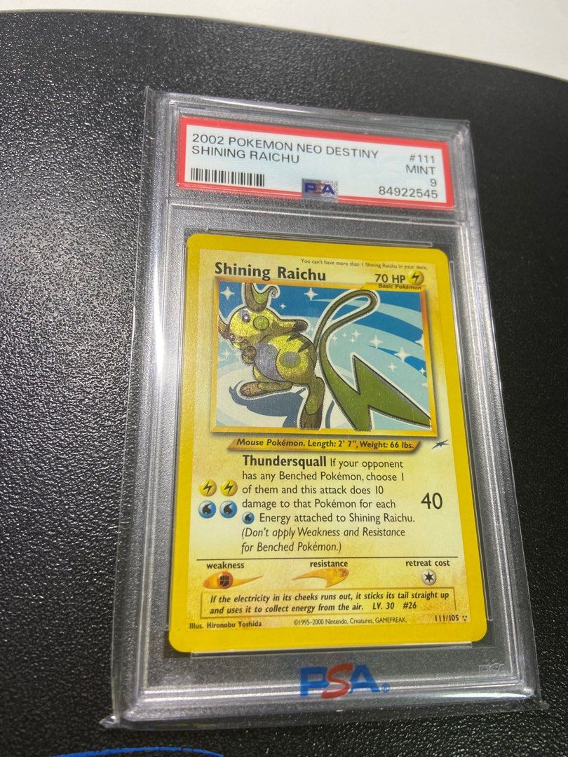PSA 9 Shining Raichu 111/105 Neo Destiny 2002 Pokmon Card, Hobbies & Toys, Toys & Games on Carousell PSA 9 Shining Raichu 111/105 Neo Destiny 2002 Pokmon Card, Hobbies & Toys, Toys & Games on Carousell