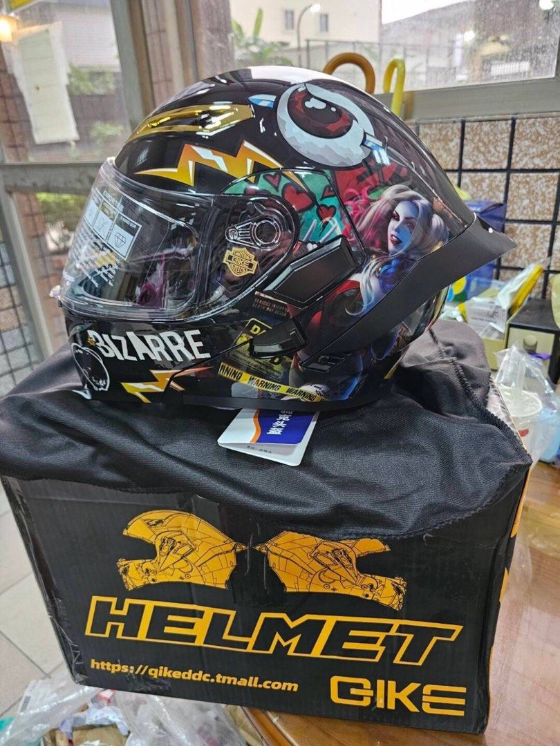 QIKE Harley Quinn design motorbike dual visor modular helmet with