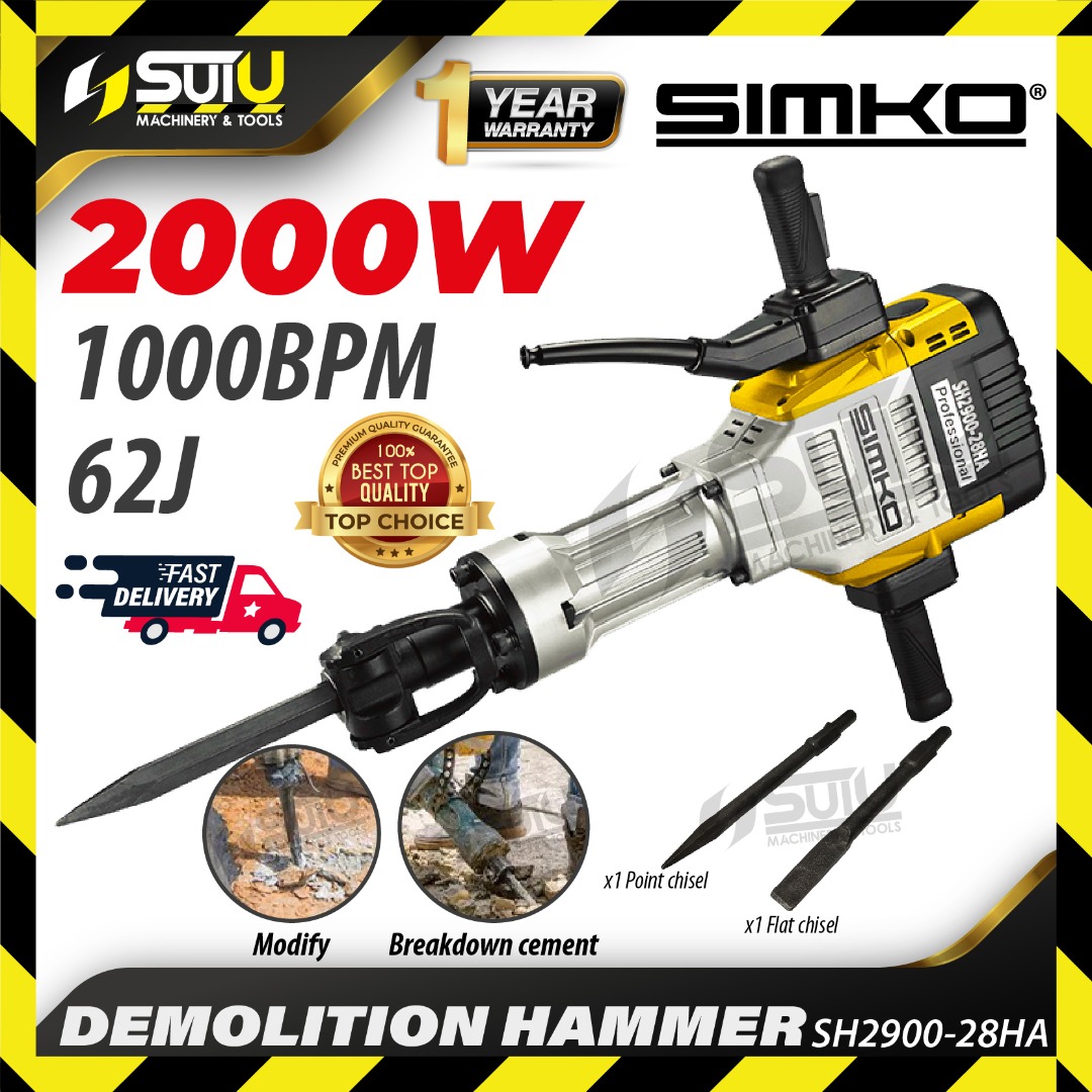 SIMKO SH2900-28HA / SH290028HA Hex Demolition Hammer, Furniture & Home ...