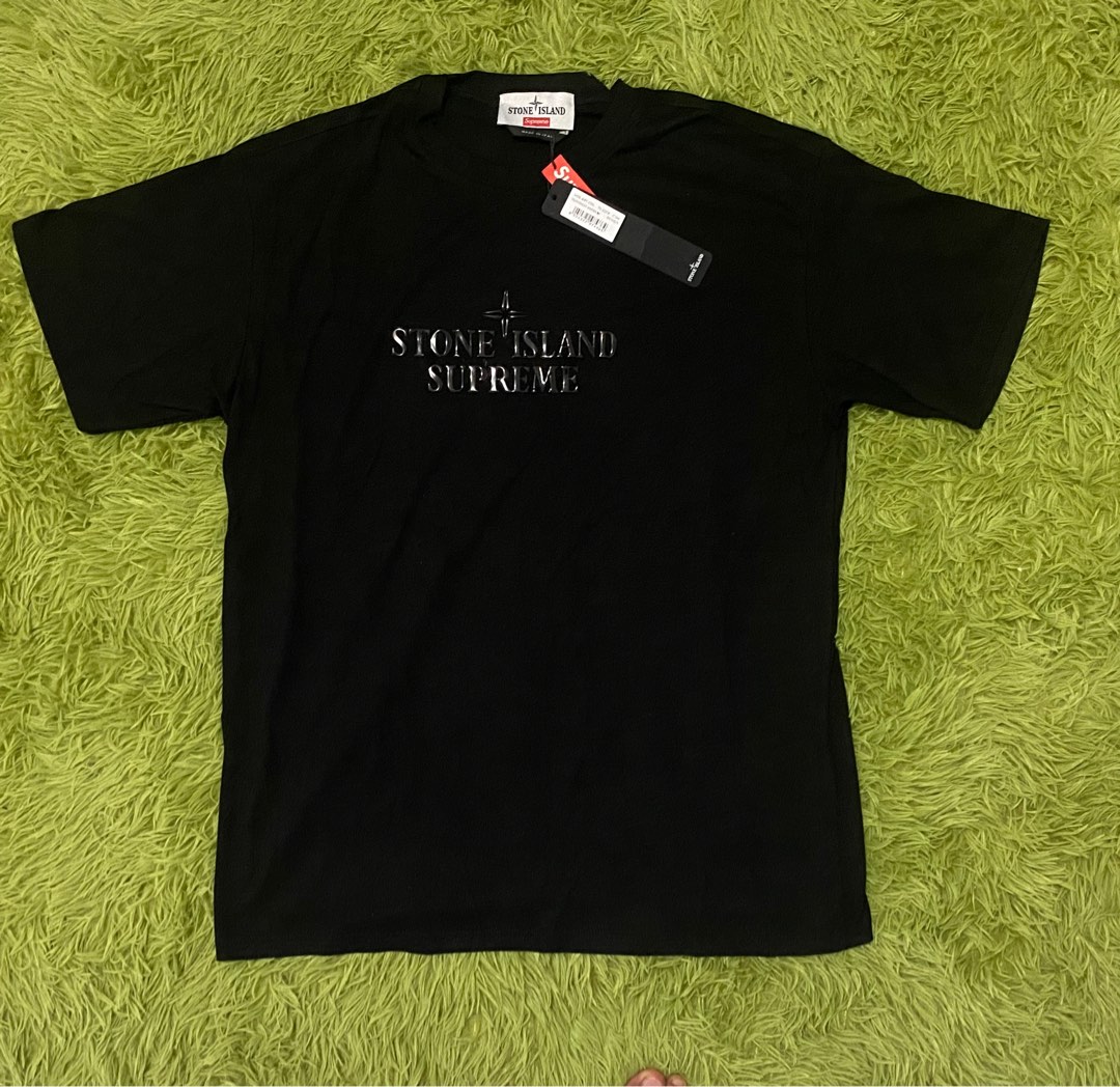 Supreme X Stone Island Tee Men s Fashion Tops Sets Tshirts Polo Shirts on Carousell