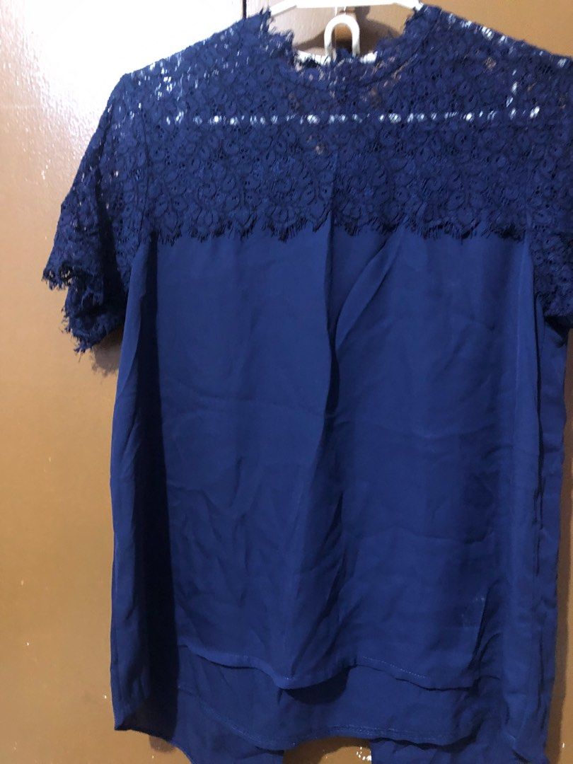 unica ija lace blouse (Category: Blouses) located in Binan City. Submitted by sab75 (Listing ID 1313411327, Image 2). Description: preloved navy blue size large.
