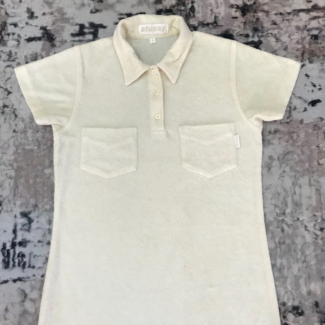 VINTAGE 90s STUSSY MADE IN USA MICRO FLEECE LONG SHIRT POLOS 