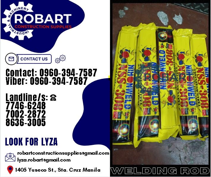 Welding Rod (Category: Construction Tools & Equipment) located in Manila. Submitted by lyzarobart1999 (Listing ID 1313313351, Image 1). Description: Welding Rod NSS-308 3.2mm Brand: Nihonweld. 𝐒𝐄𝐍𝐃 𝐔𝐒 𝐌𝐄𝐒𝐒𝐀𝐆𝐄 𝐅𝐎𝐑 𝐈𝐍𝐐𝐔𝐈𝐑𝐈𝐄𝐒 ❗️ 0 9 6 7 3 8 1 8 2 2 7 0 9 6 0 3 9 4 7 5 8 7 𝐋𝐚𝐧𝐝𝐥𝐢𝐧𝐞 𝐍𝐮𝐦𝐛𝐞𝐫𝐬: 𝟕 𝟕 𝟒 𝟔 - 𝟔 𝟐 𝟒 𝟖 / 𝟕 𝟎 𝟎 𝟐 - 𝟐 𝟖 𝟕 𝟐 / 𝟖 𝟔 𝟑 𝟔 - 𝟑 𝟎 𝟎 𝟓 𝐋𝐎𝐎𝐊 𝐅𝐎𝐑 𝐋𝐘𝐙𝐀 𝘌𝘮𝘢𝘪𝘭: 𝘳�