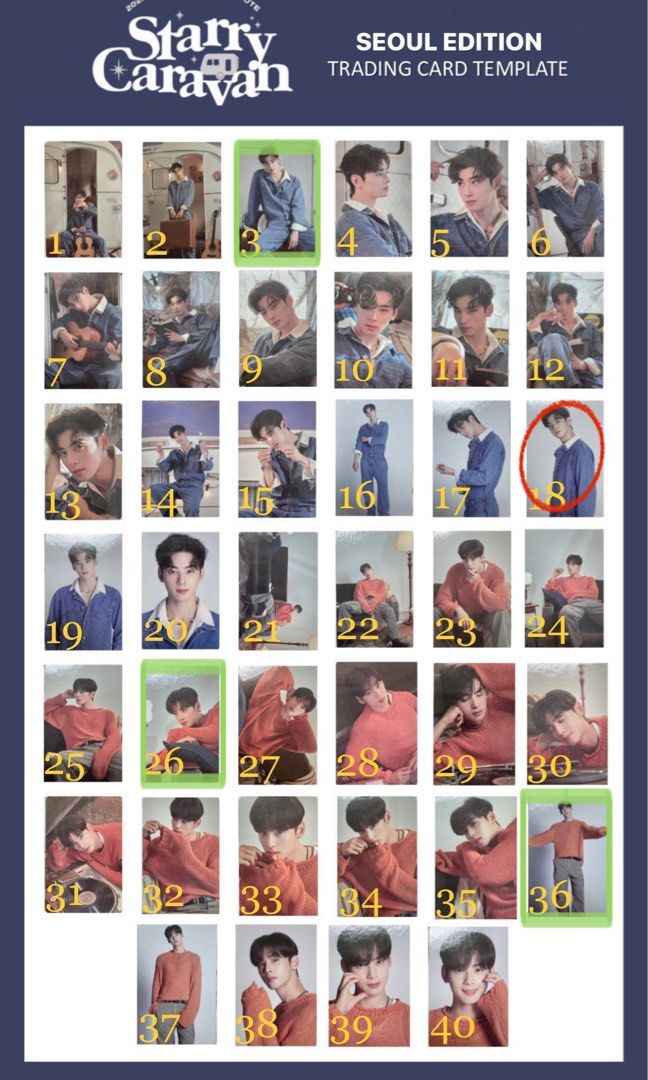 WTT/WTS Astro Eunwoo JOTM Starry Caravan Trading Cards