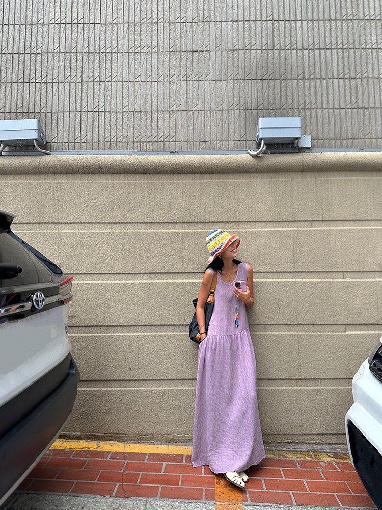 Yuri Big Pockets Sleeveless Maxi Dress Women s Fashion Dresses Sets Dresses on Carousell