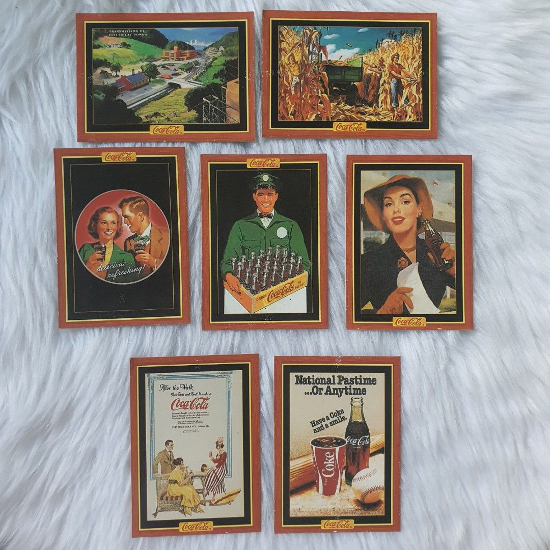 1995 Coca-Cola Collect-A-Card Series 4 (Category: Vintage Collectibles) located in Ilagan. Submitted by micassandra (Listing ID 1317616166, Image 1). Description: THE COCA COLA COLLECTION SERIES 4 COMPLETE BASE CARD SET OF 100 FROM: COLLECT-A-CARD Set Composition: Base Set (100 cards 301-400) NOTE: PICTURED CARDS SHOWN ARE JUST RANDOM FROM THE CARD SET NOTE: PICTURED ITEM REPRESENTS ACTUAL ITEM SHIPPED 7 cards only Take all for 1800.