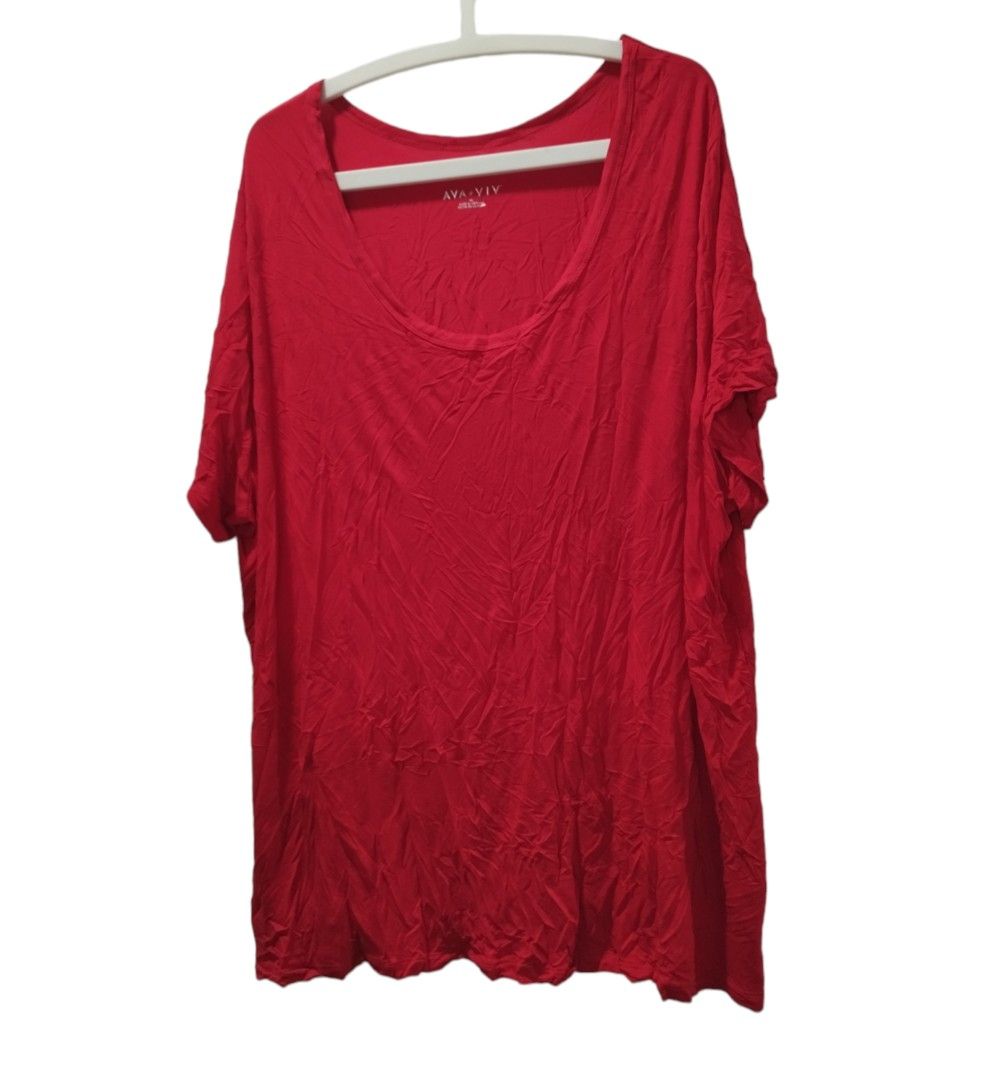 4XL A1122 Ava Viv Ladies red tops short sleeved size 4X plus size oversize Women s Fashion Tops Other Tops on Carousell