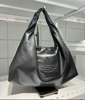 Black/White In Stock! Foreign Pre-order 2 Color Options adidas Leather Trefoil Logo Shoulder Sheep Bag Tote Bag64214533274497110