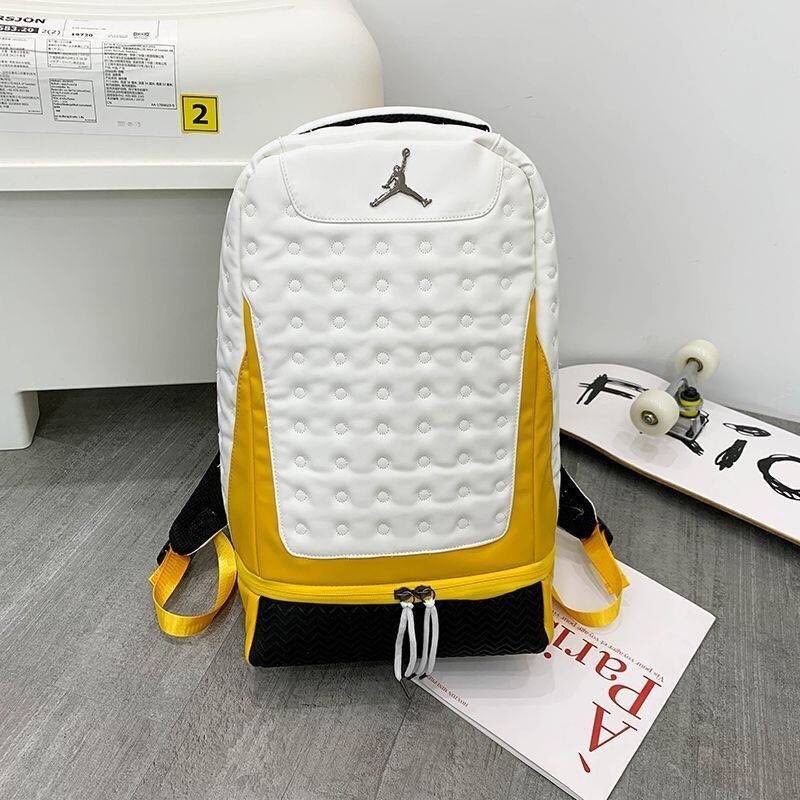 Jordan retro 13 backpack white and gold clearance