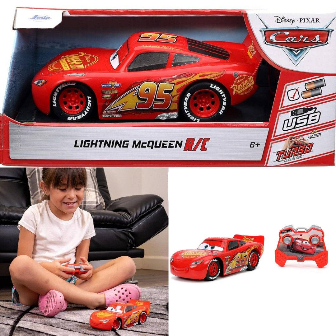 Authentic Disney Pixar Cars 1:24 Lightning McQueen RC Remote
