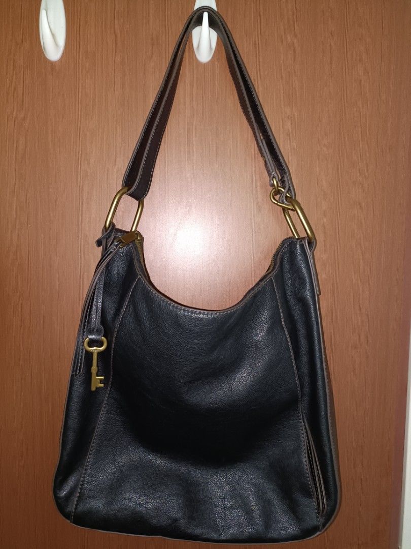 Authentic Fossil Talia Hobo Black Bag