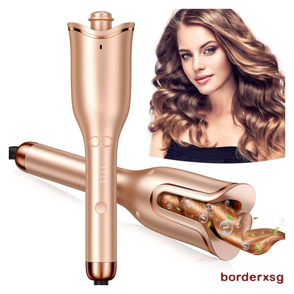 Automatic Curling Iron Professional Anti Tangle Automatic Hair Curler with 1 Curling Iron Large Slot 4 Temperature 3 Timer Dual Voltage Rotating Curling Iron with Auto Shut Off for Hair Styling Champa...