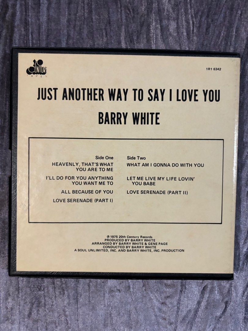 Barry White reel tape (Category: Vinyls) located in Marikina City. Submitted by automart (Listing ID 1317636008, Image 2). Description: Barry White Originally recorded tape reel Just Another Way To Say I Love You 4 track tape reel 3 3/4 ips.