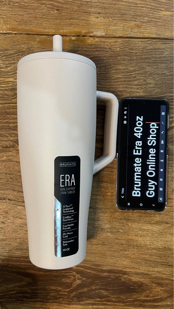 Brumate Era 40oz Dune (Category: Water Bottles & Tumblers) located in Paranaque City. Submitted by guyonlineshop (Listing ID 1317667909, Image 1). Description: Original Bnew Brumate Era 40oz Dune.
