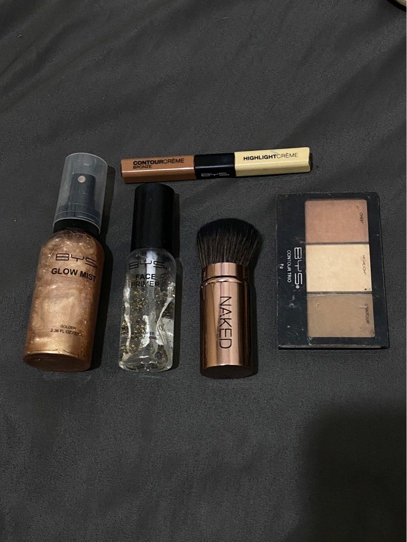 BYS Make-Up set (free brush!!) (Category: Makeup) located in Makati City. Submitted by i_declutter.mnl (Listing ID 1317691228, Image 1). Description: BYS MAKE-UP SET Total of 2,200 worth of make up but selling it low! ₱600 get all na! SUPER STEAL PRICE! RFS: DECLUTTERING too many make ups :( di ko rin nagagamit! Inclusions: BYS Face Primer BYS Body Glow Mist BYS Highlight & Contour Stick BYS Trio Palette (Blush, Contour, Highlight (FREE) Naked BR