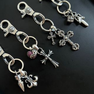 Chrome hearts 龍蝦扣鑰匙扣 火焰十字/方塊寶劍/子彈船錨/愛心重疊64236319602946110