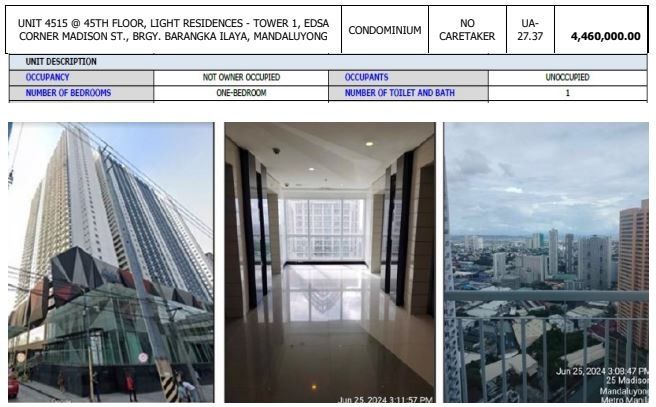 Condo For Sale in UNIT 4515 @ 45TH FLOOR, LIGHT RESIDENCES - TOWER 1 ...