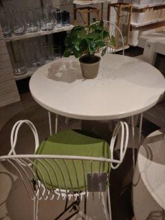 crate barrel scroll white metal bistro table Furniture Home Living Furniture Tables Sets on Carousell