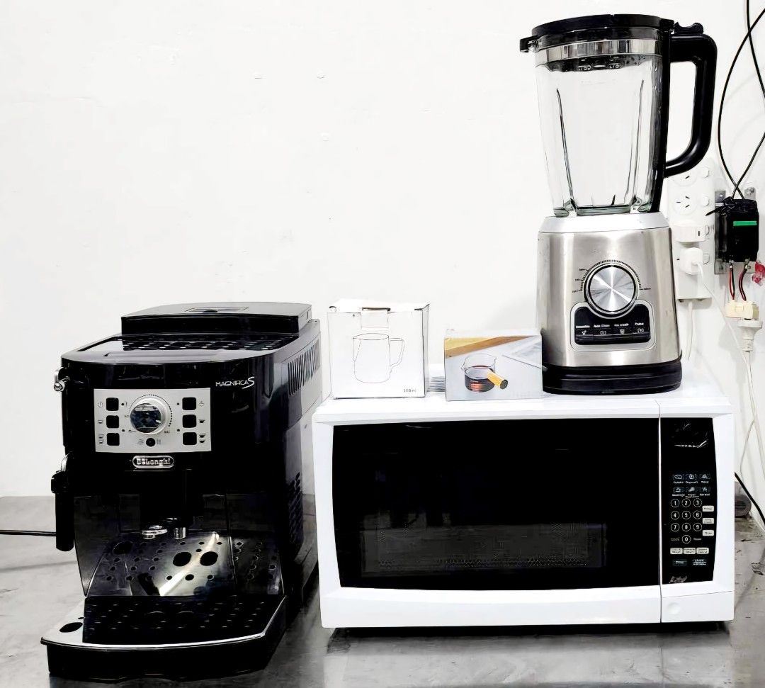 DELONGHI MAGNIFICA-S FULLY AUTOMATIC WITH FREE OVEN & BLENDER (Category: Coffee Machines & Makers) located in Bulacan. Submitted by iamvanillapeach (Listing ID 1317709866, Image 1). Description: Working good as new. No issue! All attachments in the posted photo are included. With 30days service warranty. You can try in actual if pick up. Ready to use. We have our own shop and tech for aftersales..