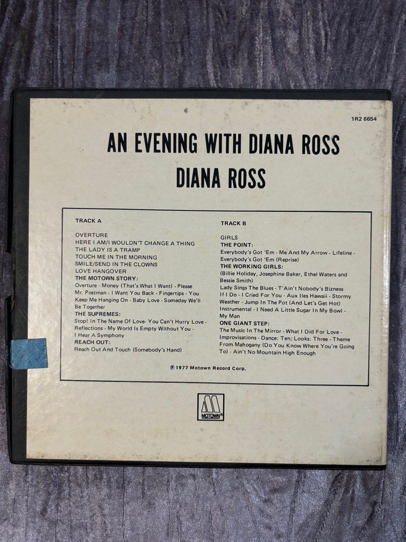 Diane Ross Reel tape (Category: Vinyls) located in Marikina City. Submitted by automart (Listing ID 1317635685, Image 2). Description: Diana Ross Originally recorded tape reel An Evening with Diana Ross 4 track 3 3/4 ips.
